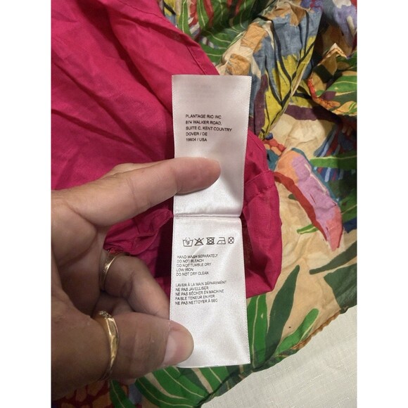 (T7) FARM RIO Wrap dress with painted toucan print. Long dress, tiered , size L - Picture 10 of 15